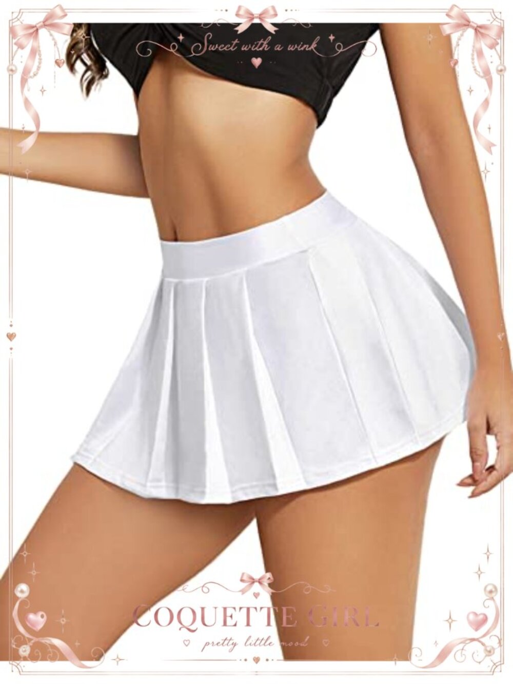Faux Leather High Waisted Pleated Mini Skater Skirt